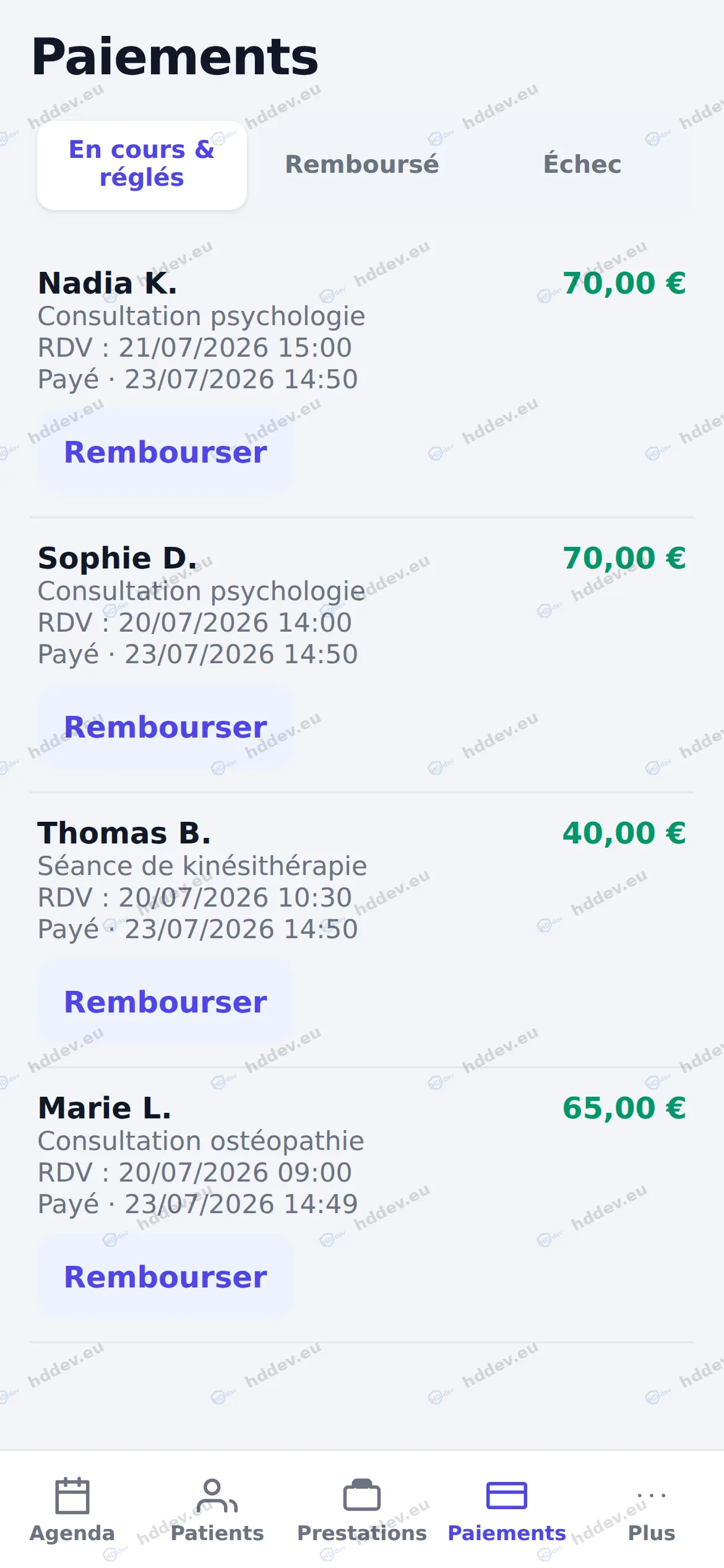 Application mobile â Vos encaissements